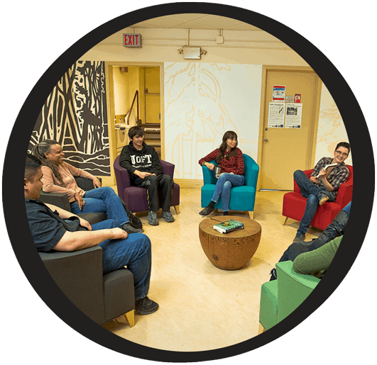 student group meeting together in turtle lounge at Centre for Indigenous studies